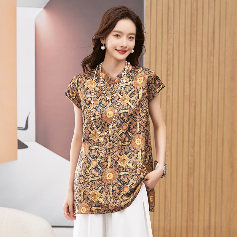 เสื้อผู้หญิง แขนสั้น คอกลม เสื - Blouses บทวิจารณ์และราคา