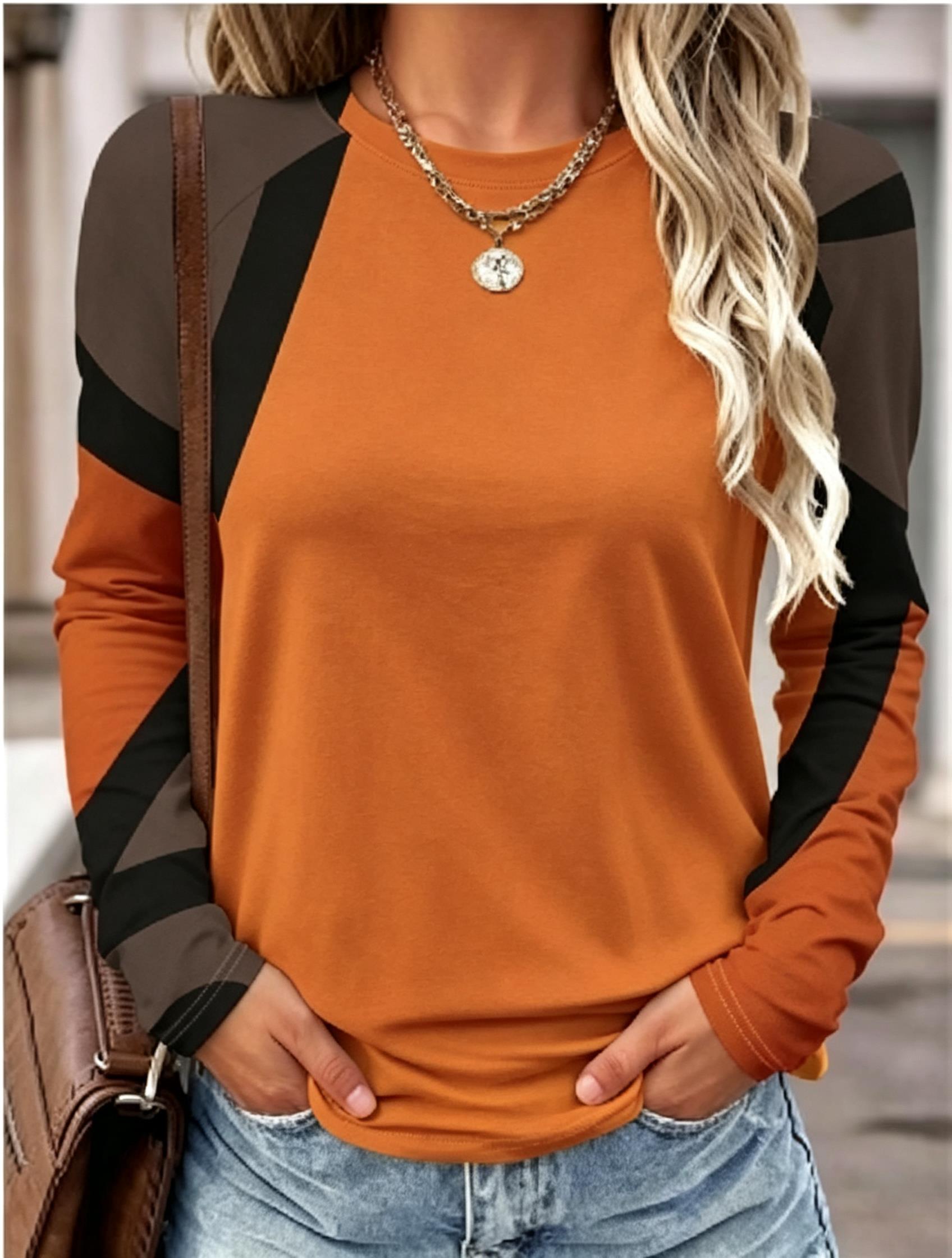 เสื้อยืดแขนยาวผู้หญิง ลายพิมพ์ - Blouses บทวิจารณ์และราคา
