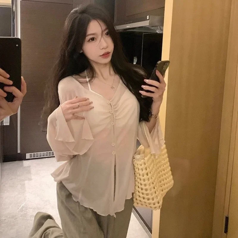เสื้อเชิ้ตแขนบานโปร่ง - เสื้อเ - Blouses บทวิจารณ์และราคา