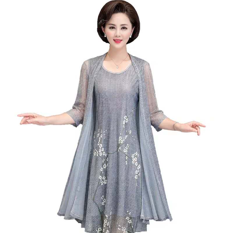 ชุดเดรสคาร์ดิแกน2ชิ้นสำหรับผู้ - French Vintage Floral Midi Dress บทวิจารณ์และราคา